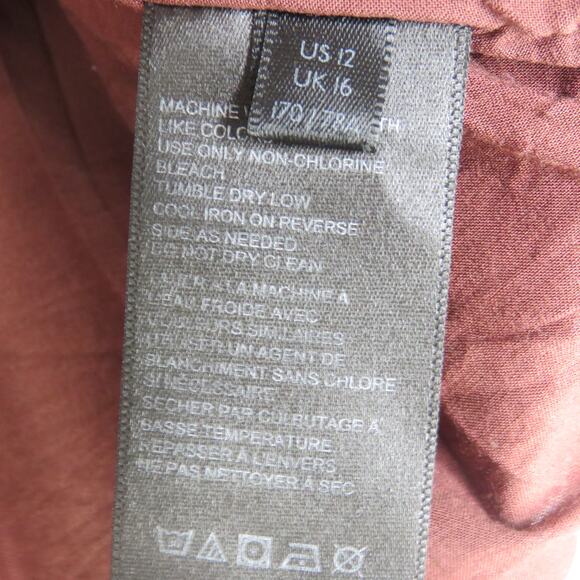 Free People Maisie Vegan Mini Skirt Brown Faux Leather Button Skirt Size 12 - Picture 11 of 11